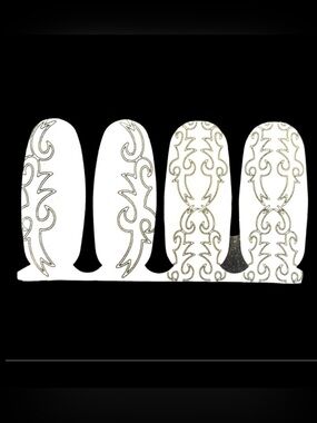 Color Street Nail Strips. Clear overlay Nail Strips with Black Design NWT